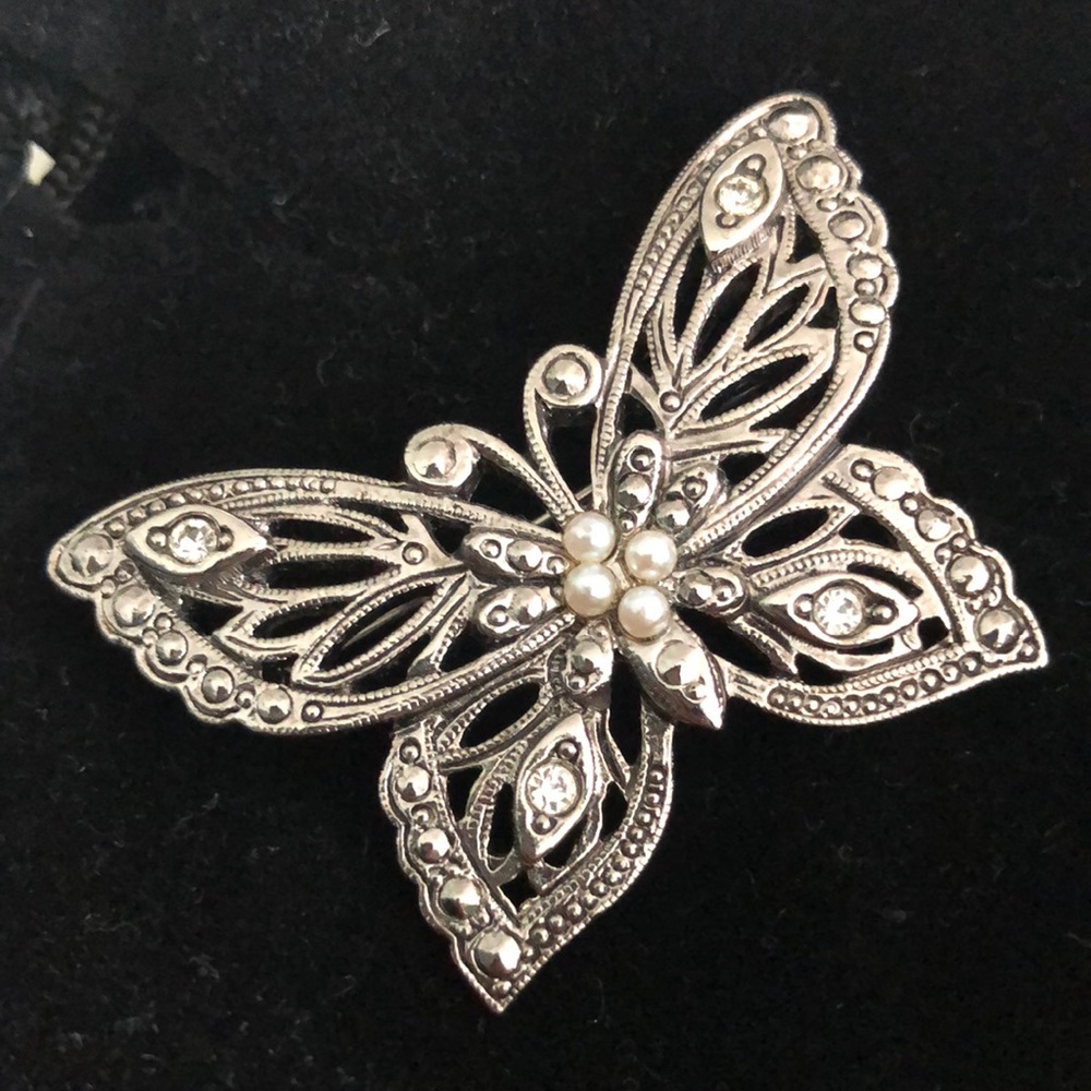 Avon marcasite butterfly pin